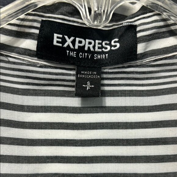 Express Gray & White Striped Sleeveless Button Down Shirt, Women’s Small - Picture 2 of 6